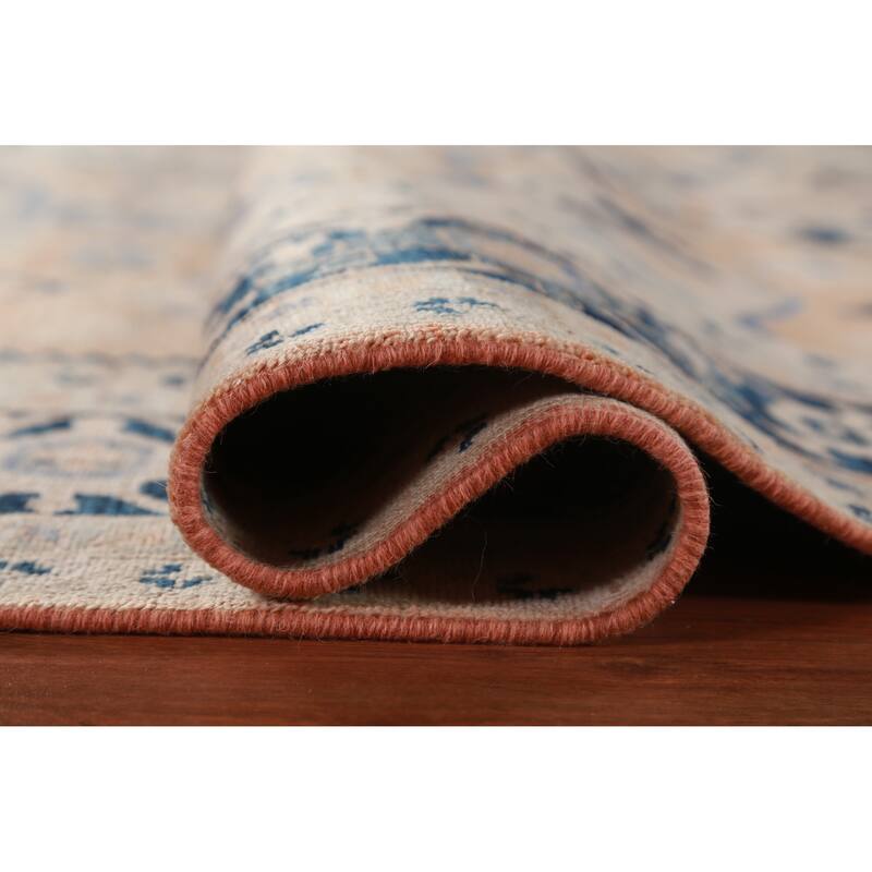 Orange Vegetable Dye Heriz Serapi Rug Hand-Knotted Wool Carpet - 8'11"x 11'11"