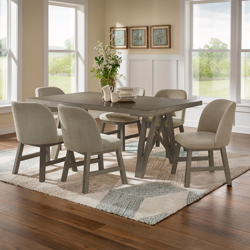 Harstad 72"-90" Wood Finish Extendable Dining Set by iNSPIRE Q Modern