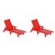 Laguna Weather-Resistant Outdoor Patio Chaise Lounge (Set of 2) - Red