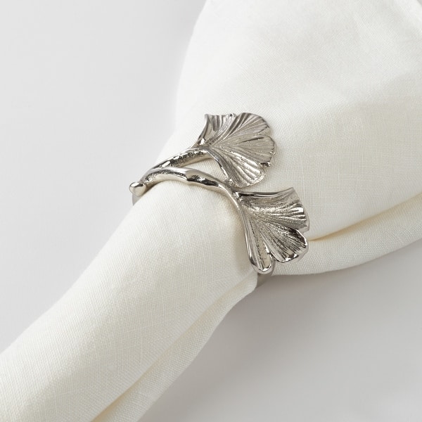 Ginko Design Napkin Ring Ginko Napkin Ring (Set of 4) - silver