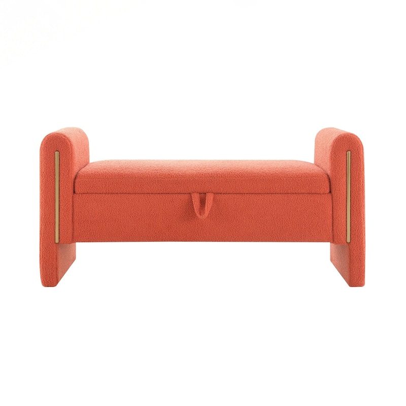 Bench with Arms and Storage,Upholstered Large Foot Rest Stool, Comfy Window Vanity Bench for Living Room,Bedroom,Dorm