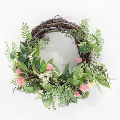 SAFAVIEH Faux 21-inch Sweetgum & Mandarin Semi-Wreath