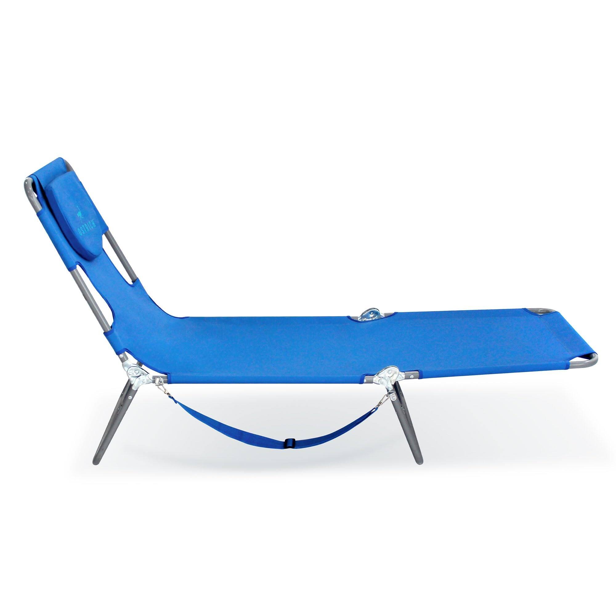 Chaise Lounge Beach Chair with Face Hole Versatile, Folding Lounger,Sunbathing and Reading on
