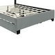 preview thumbnail 10 of 12, Upholstered Frame Platform Queen Size Bed with 2 Drawers, Pull-out Trundle and Classic Metal Strip Headboard Design Wingback Bed
