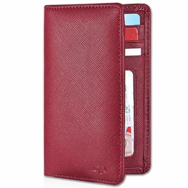 Burgundy Men/'s RFID Genuine Leather Bifold Wallet Slim Hipster Credit Card /& ID