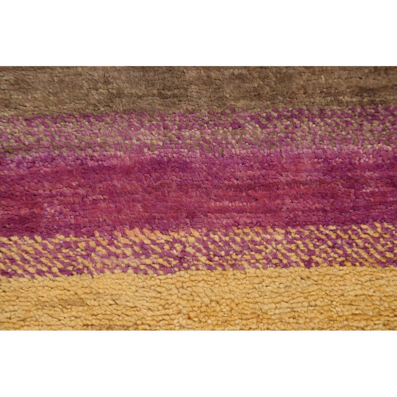 Striped Gabbeh Kashkoli Oriental Area Rug Wool Handmade Foyer Carpet - 3'1" x 5'1"