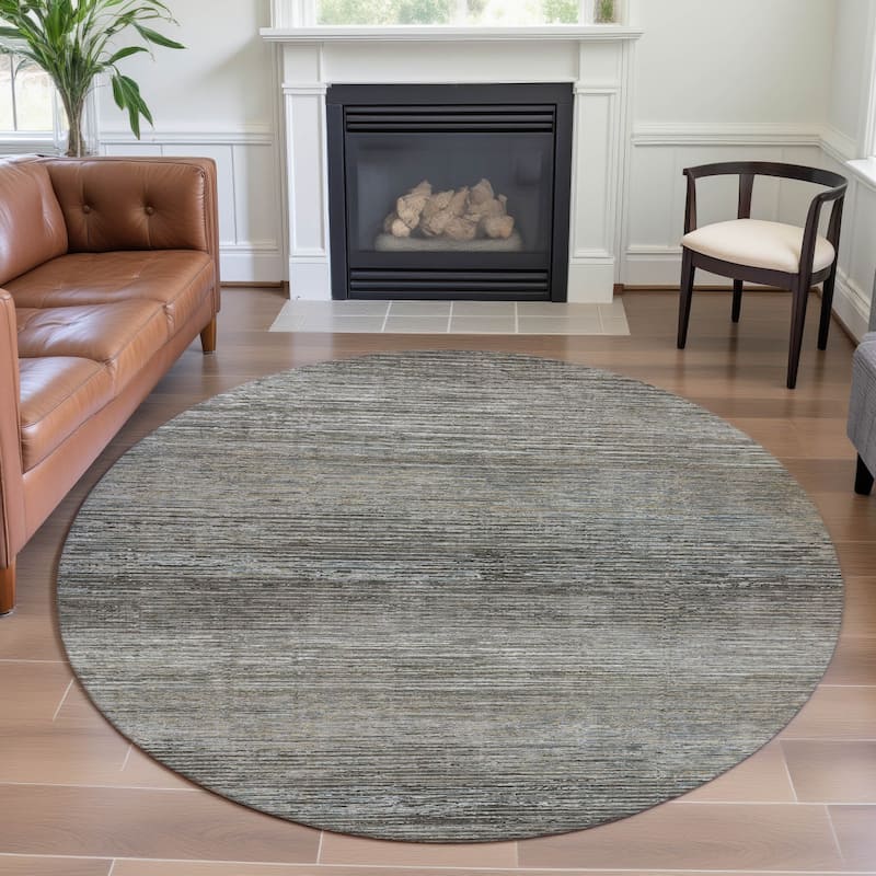Premium Washable Super Soft Ombre Stripes Mayfield Rug - Taupe - 8' x 8'
