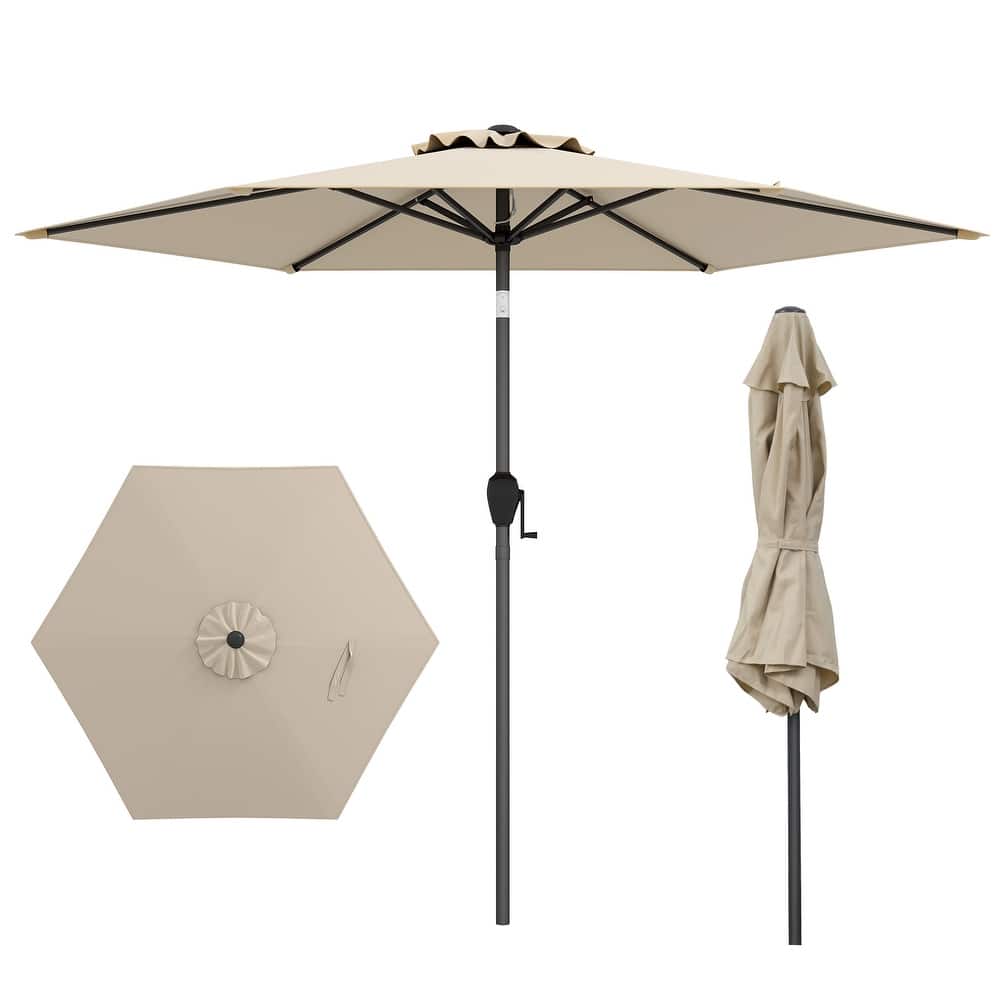 Gymax 7.5 ft Patio Umbrella Outdoor Heavy Duty Market Umbrella w/ Push