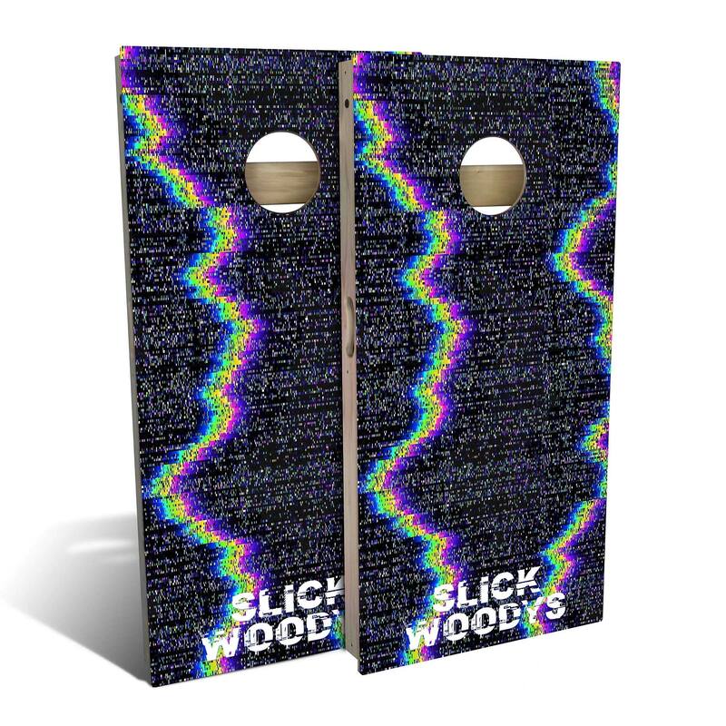 Retro Glitch Outdoor Cornhole Board Set - Backyard 2x4 - NO Accessories
