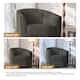 Modern Swivel Barrel Chair with Nailhead Trim
