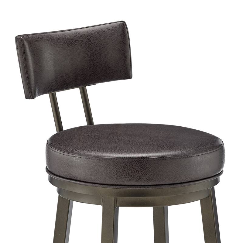 Dalza Faux Leather and Metal 360 Swivel Bar or Counter Stool
