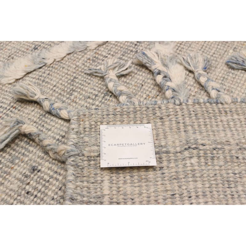 ECARPETGALLERY Hand-knotted Tangier Light Grey Wool Rug - 8'3 x 10'1