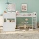 preview thumbnail 3 of 9, Twin Size Bunk Bed with Attached Loft, 2-Drawers for Storage, Play or Study Space Below, Stylish White Design