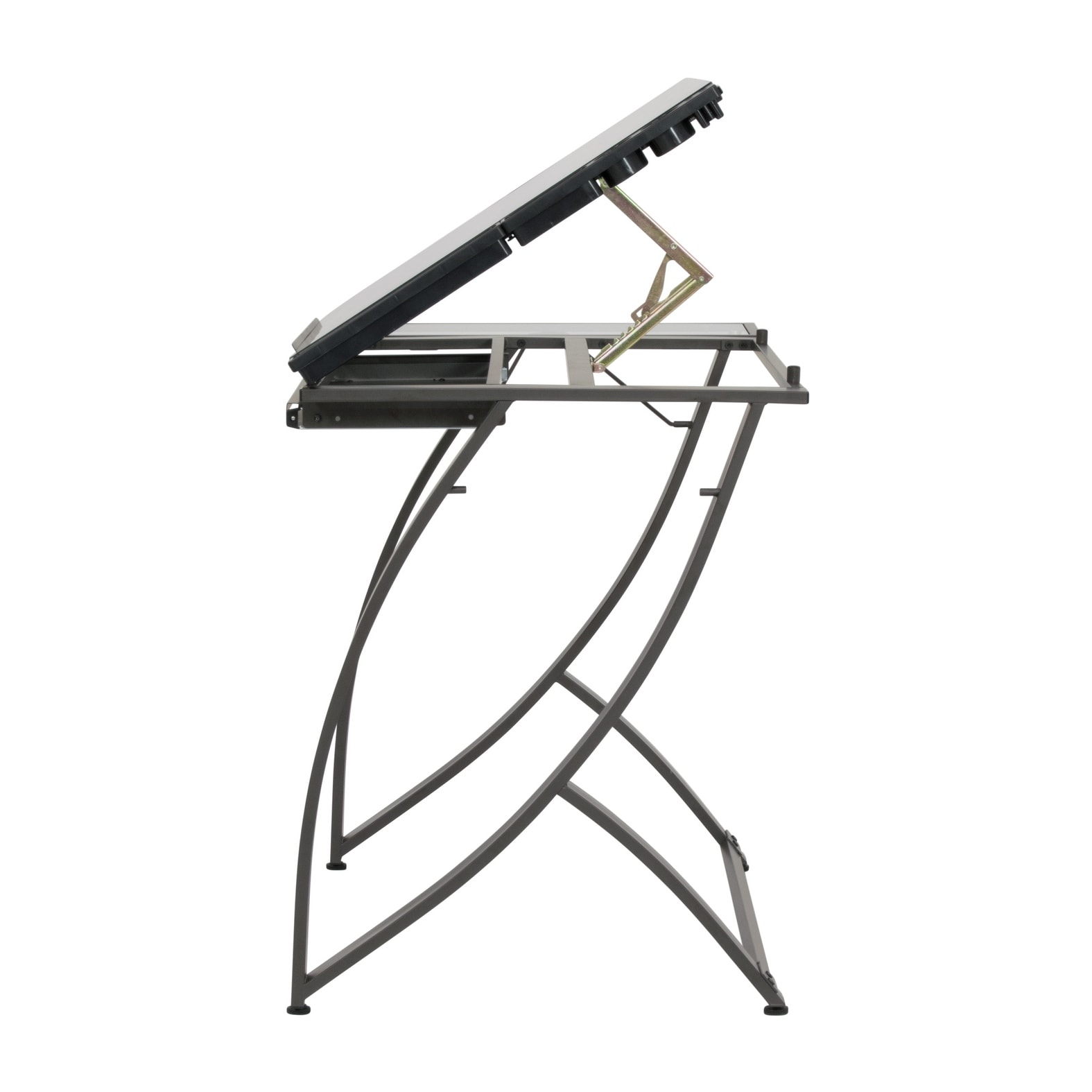 Studio Designs Futura Luxe Black Metal and Glass Crafting Table 