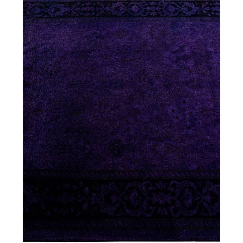 Overdyed One-of-a-Kind Hand-Knotted Area Rug - Purple - 2' 9" x 17' 8"