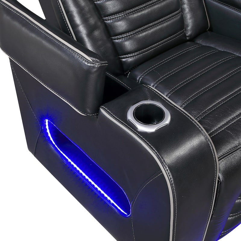 Arbor 73" Leather Power Double Reclining Loveseat with Center Console