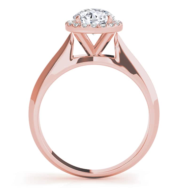 Auriya 14k Rose Gold Lab Grown Round Diamond Halo Engagement Ring 0.50 to 5.00 ct. tw. (F-G VS)