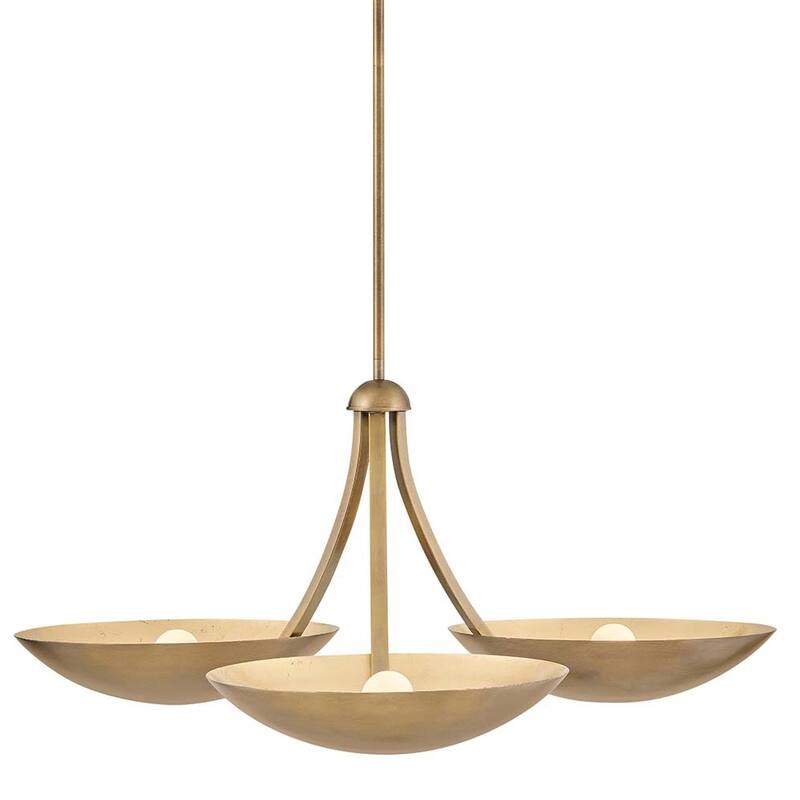 Fredrick Ramond FR41646 Glenn 3 Light 36" Wide Chandelier - Heritage Brass / Gold Leaf