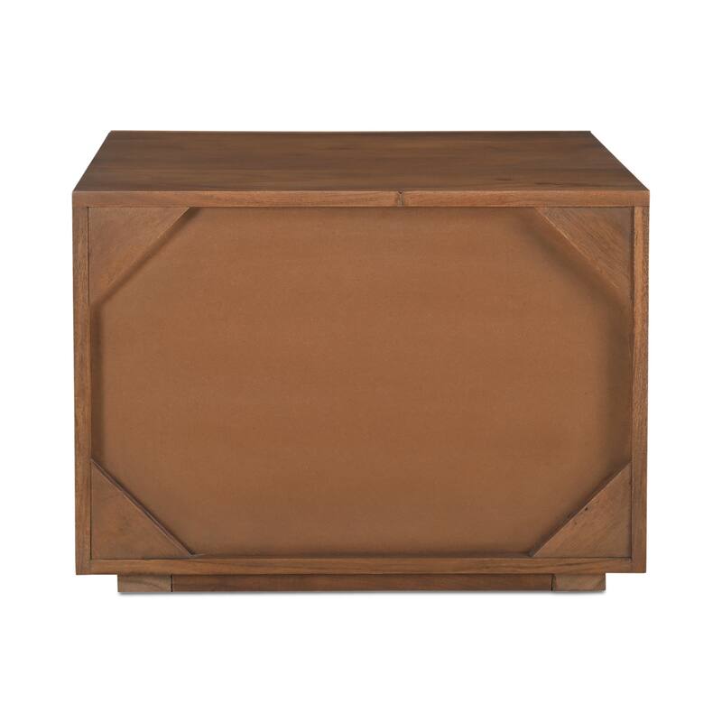 Aurelle Home Wassai Live-Edge Acacia Wood 2-Drawer Nightstand