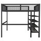 preview thumbnail 18 of 28, Metal Loft Bed with 4-Tier Shelves and Storage