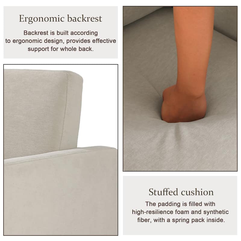 uixe Modern Upholstered Swivel Accent Chair with Pocket Spring Seat
