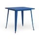 preview thumbnail 6 of 28, 31.5-inch Square Metal Indoor/Outdoor Cafe Table Blue Finish