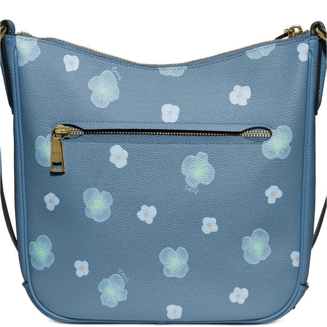 coach chaise pansy print leather crossbody