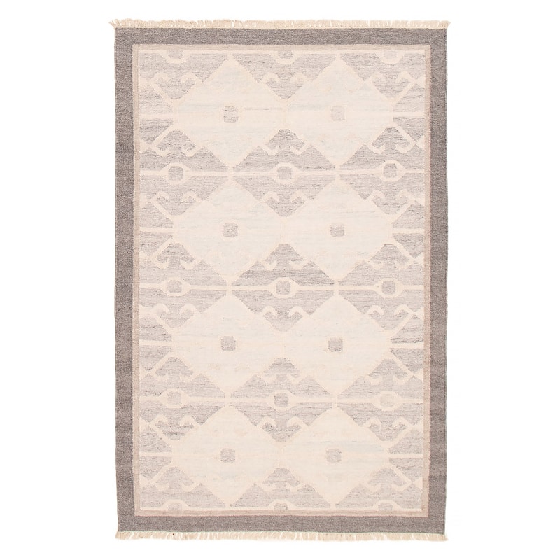 Ankara FW Grey Kilim 5'1" x 8'0" - 5'1 x 8'0 - Grey - 5'1 x 8'0