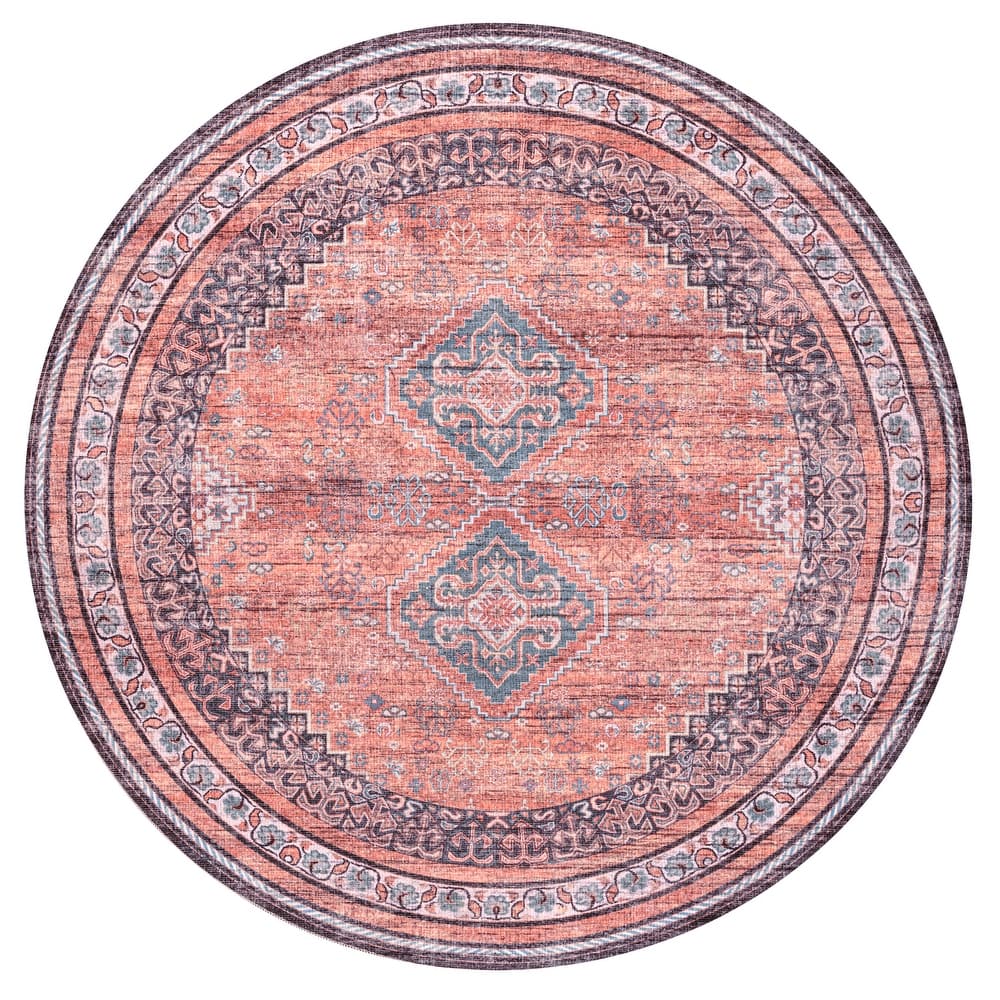 JONATHAN Y Didim Geometric Medallions Machine Washable Area Rug