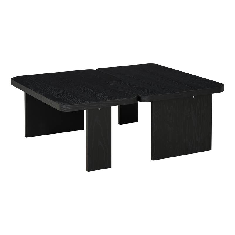 Roomfitters Minimalist Coffee Table Set, Rectangular Center Table with Two-Tone Design