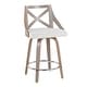 preview thumbnail 19 of 21, The Gray Barn Charlotte 24" Fixed-Height Counter Stool with Bent Wood Legs (Set of 2) Cream Fabric/Light Grey Wood/Chrome