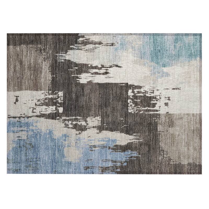 Machine Washable Indoor/ Outdoor Contemporary Fusion Chantille Rug