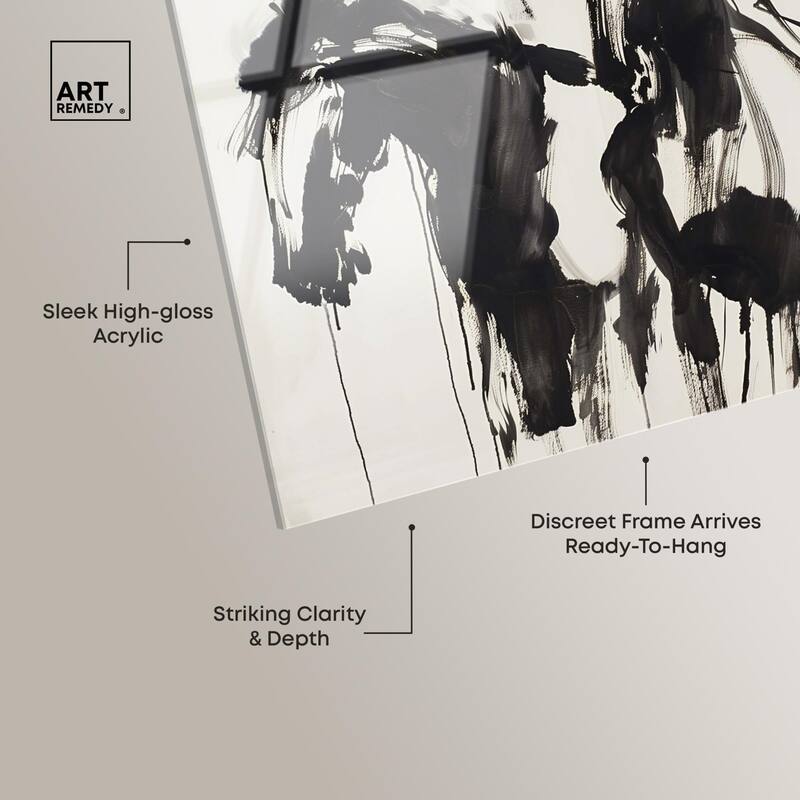 Horses in Ink Acrylic by Art Remedy, Ready to Hang