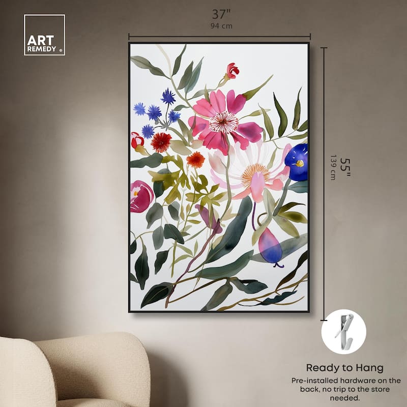 Watery Petals I Canvas by Art Remedy