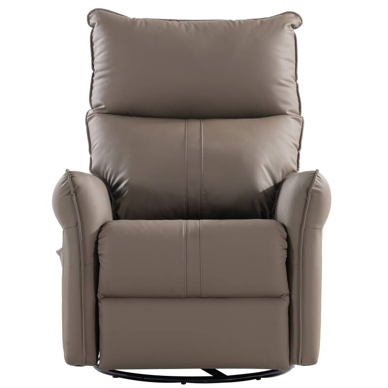 Modern Small Rocking Swivel Recliner Chair with Overstuffed Seat