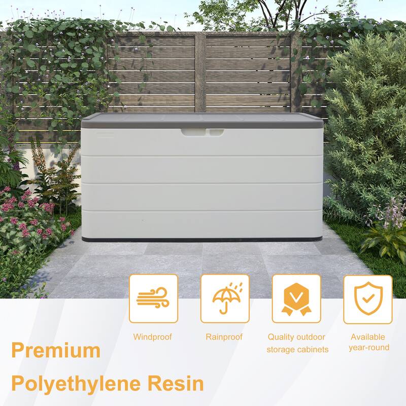 81.84 Gal. Heavy-Duty Outdoor Storage Deck Box in White