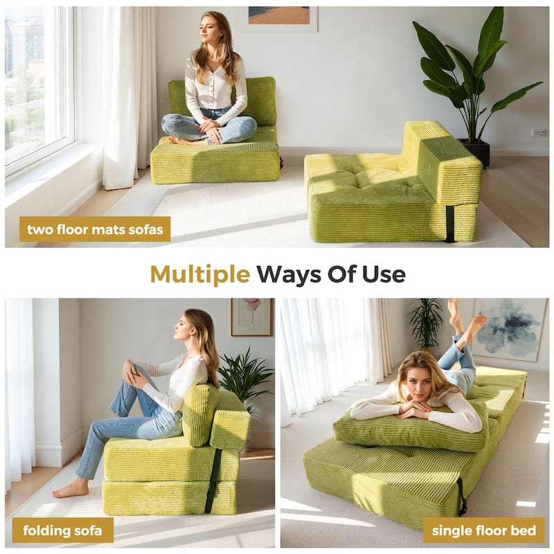 Corduroy Foam Folding Sofa Bed,6inch floor mattress