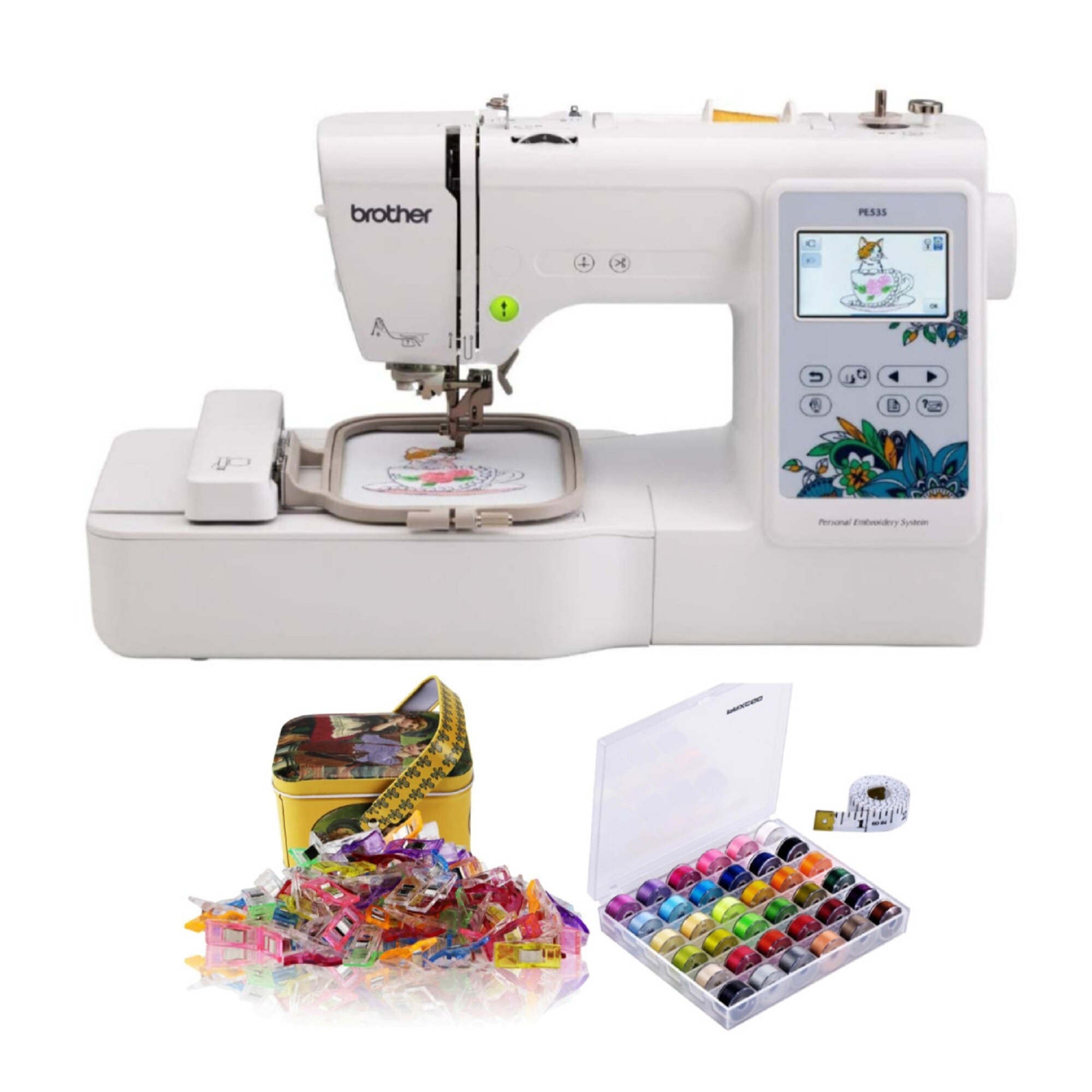 Brother 4x4-Inch Embroidery Machine w/ Color Touch LCD Bundle -  Brother International, PE535