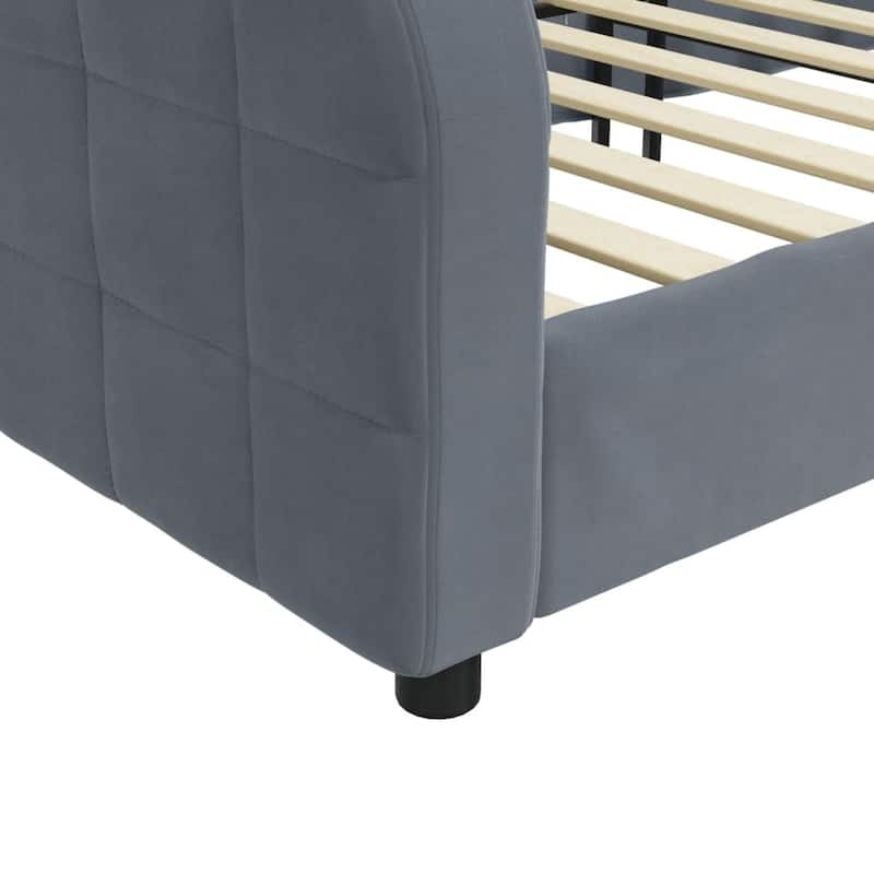 vidaXL Daybed with Trundle without Mattress Dark Gray 39.4"x74.8"