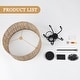 preview thumbnail 35 of 46, 5 - Light Dimmable Drum Chandelier Natural Rattan Bohemian & Coastal Pendant - 18.9 in