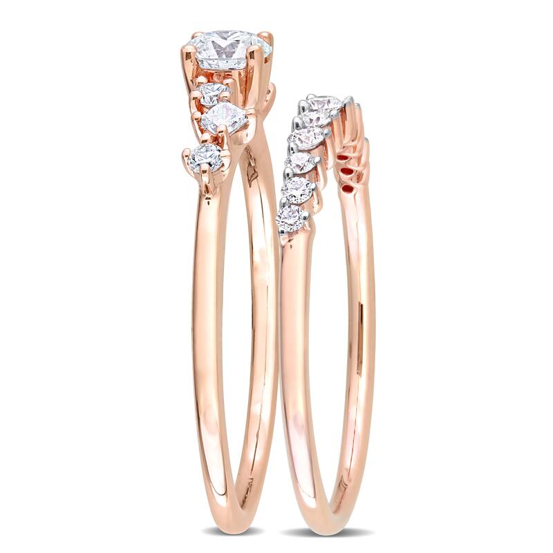 Miadora 3/4ct TDW Multi-Shape Diamonds Bridal Ring Set in 14k Rose Gold
