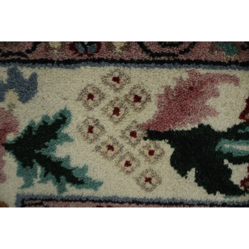 Hand Knotted Oriental 100% Wool Carpet Traditional All-Over Black Agra Area Rug - 6' 1'' X 4' 2''