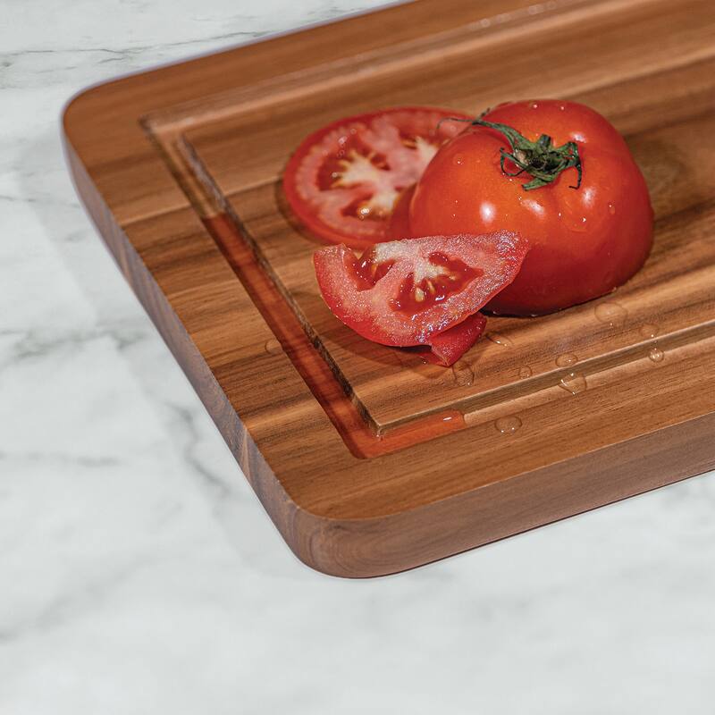 Scalop Premium Acacia Wood Cutting Board Set of 3 with Display Stand