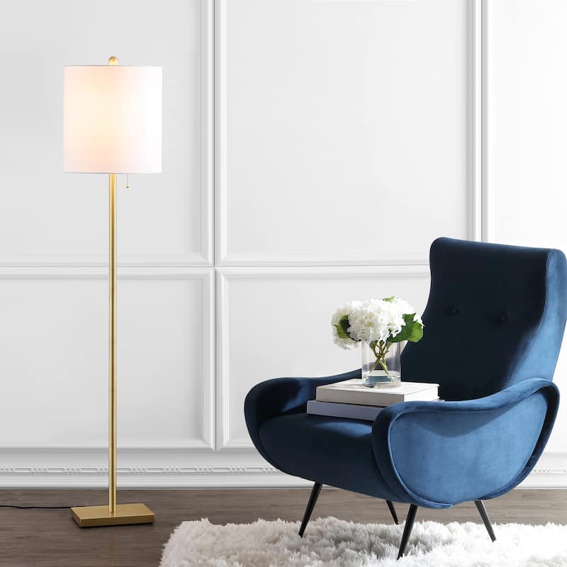 SAFAVIEH Lighting 61-inch Octavius LED Floor Lamp - 13" x 13" x 61" - 13" x 13" x 61" - Brass