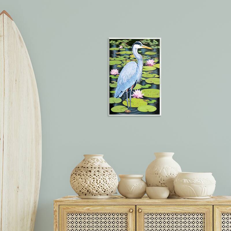 Stupell Heron Among Pond Lilies Wall Plaque Art Design By Rosiland Solomon