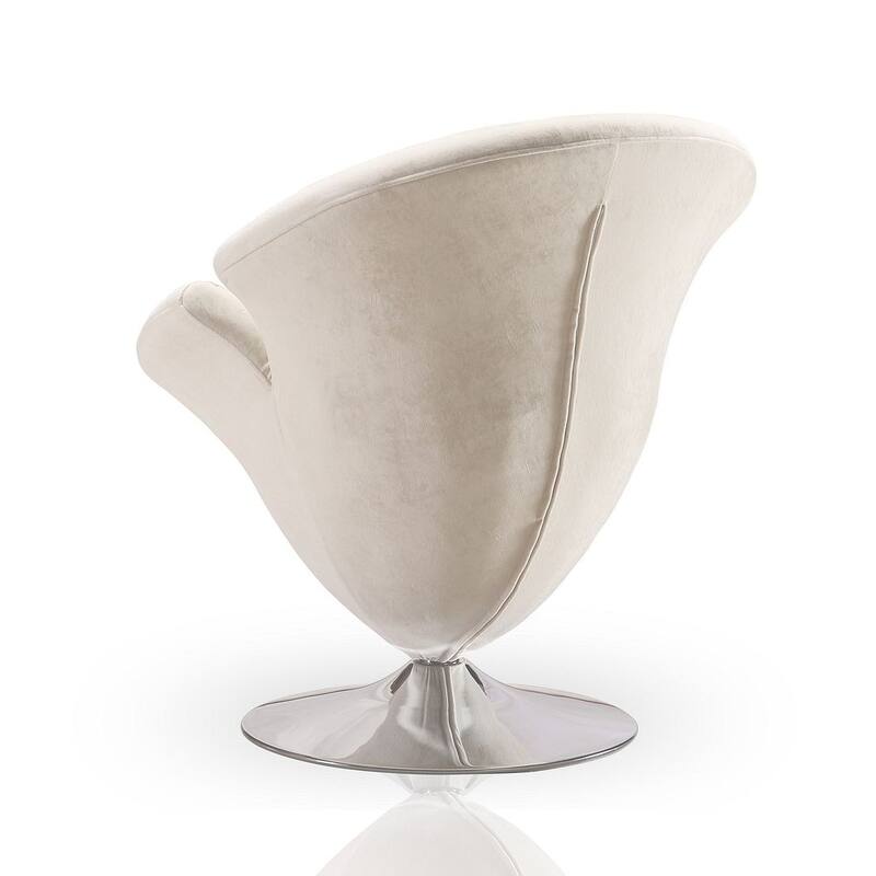 Manhattan Comfort Tulip Polished Chrome Velvet Swivel Accent Chair (Set of 2)