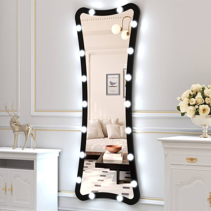63"H Full Length Mirror with 3 Color Modes Lighted and Touch Control