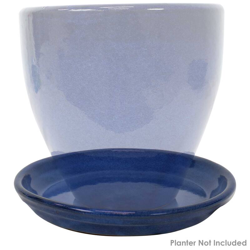 Sunnydaze Set of 2 Glazed Ceramic Planter Saucers - 9"