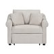 preview thumbnail 10 of 25, Chenille Accent Chair Convertible Sleeper Chair Adjustable Backrest Sofa Chair, 3 in 1 Chaise Lounges Chair Turns Into Chair Bed