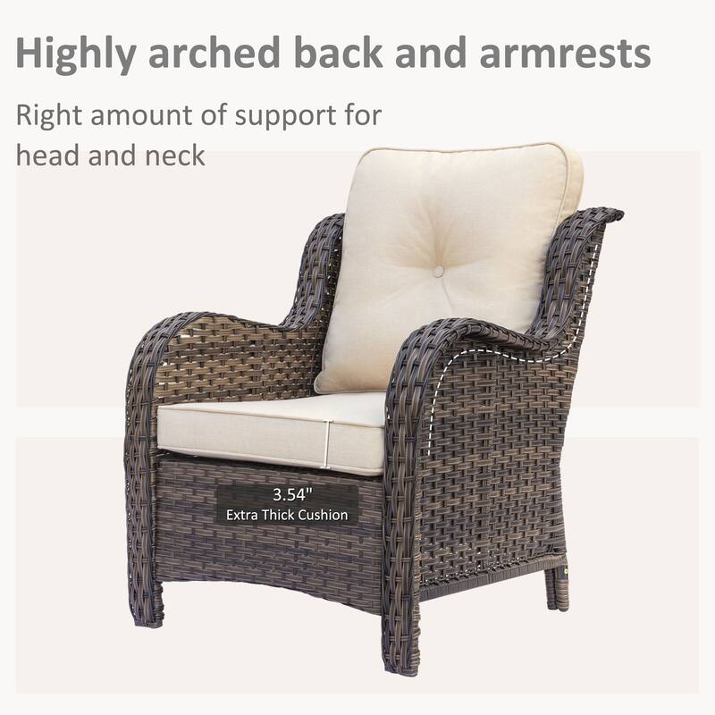 Patio Conversation Sets-Wicker Patio Furniture Sets with Swivel Chairs